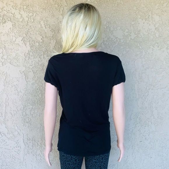 2/$20 MICHAEL Michael KORS Black Stretch Scoop Neck Tee - Picture 3 of 6